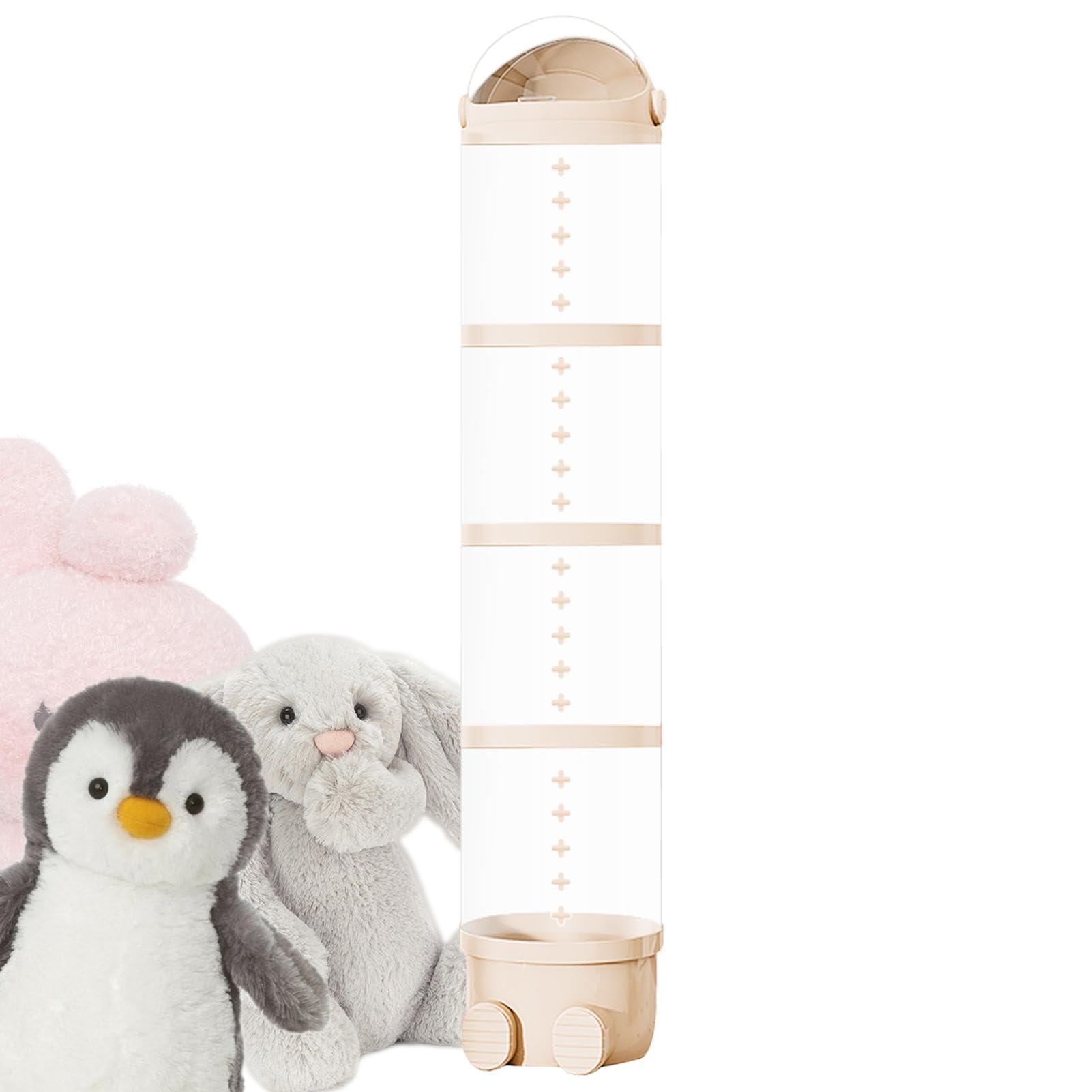 Tubo de almacenamiento de juguetes, organizador que ahorra espacio, soporte vertical de felpa, cesta transparente, almacenamiento eficiente de animales de peluche para dormitorio, guardería, diseño