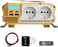 Krieger 1100W Feszültségátalakító - 12V-230V Inverter Autóba, Kempingezéshez, LCD Kijelzővel, 2 USB Porttal és EU Csatlakozóval 1