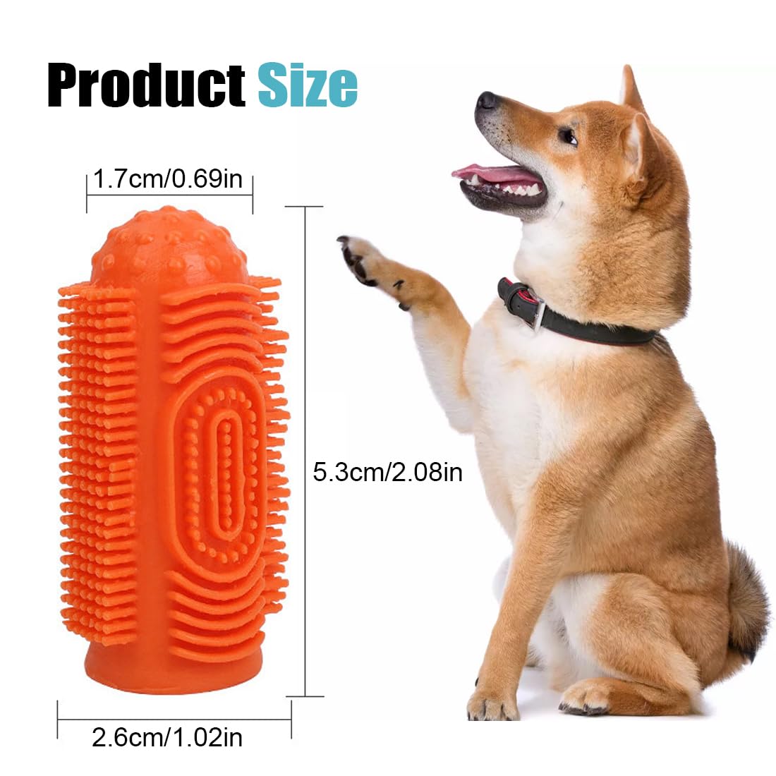 ZYBHMJE 4 Pcs Upgraded 360 ° Silicone pet Finger Dog Toothbrush Dog and cat Finger Toothbrush with Storage Box Suitable for Dogs and Cats Dog Plaque Dog Dental Cleaning Care (Green+Orange) - Image 2