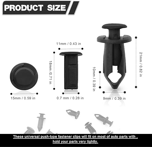 Miniatura 2 de 50 clips para guardabarros de nailon UTV, remaches de sujeción de cuerpo, compatible con Polaris Ranger RZR Kawasaki Teryx Honda 90653-HC4-900