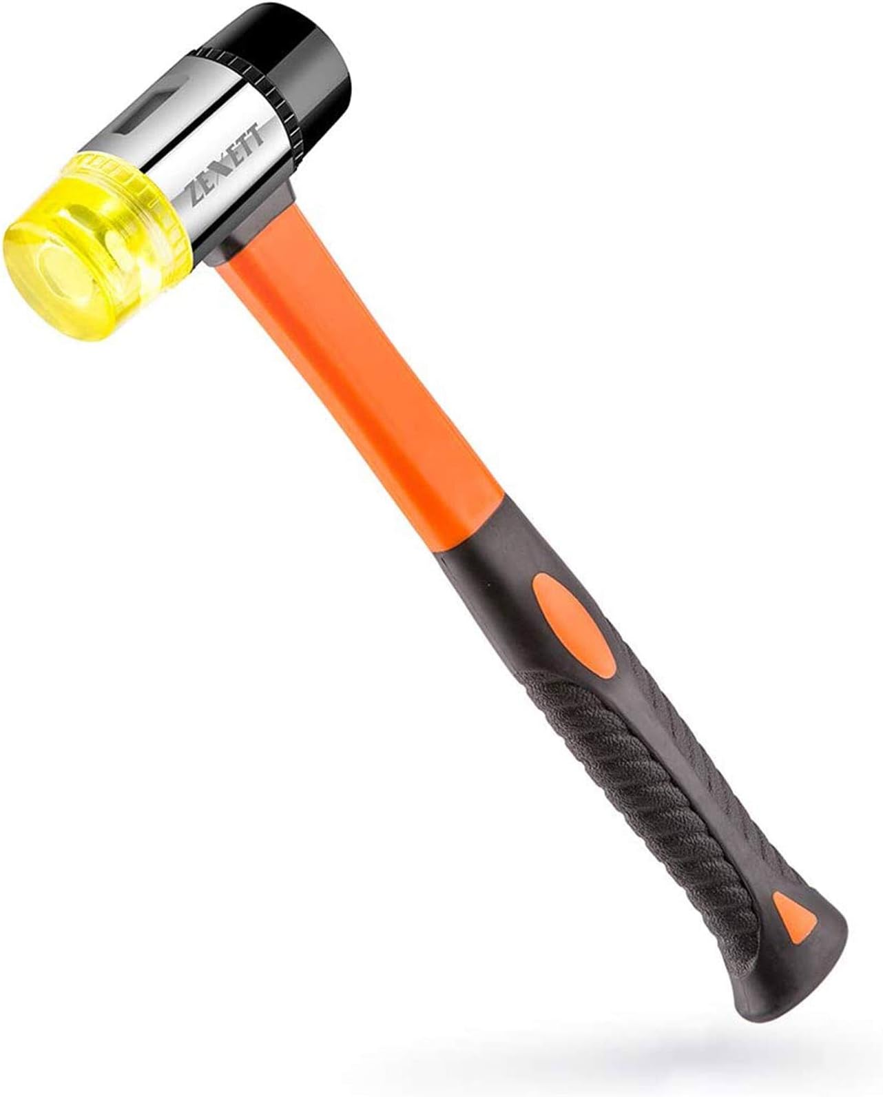 Rubber Mallet, 40mm Double-Faced Soft Hammer with Fiberglass Handle, Perfect for Leather Crafts, Jewelry and Flooring Installation (40 diameter)