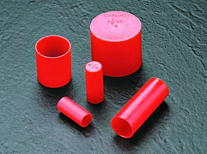 Image of Caplugs SC-3 SC Series - Plastic Sleeve Cap for Tube Ends, 10 Pack, Red LD-PE, 3.000 inch W x 1.00 inch L Threaded and Non-Threaded Tubing, Rods, Masking, Painting, Plating, Grit-Blasting (99394803)