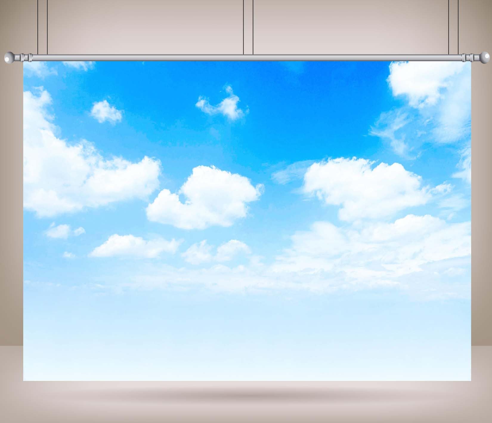 5x5FT Ciel Bleu Nuages Blancs Fond Photo