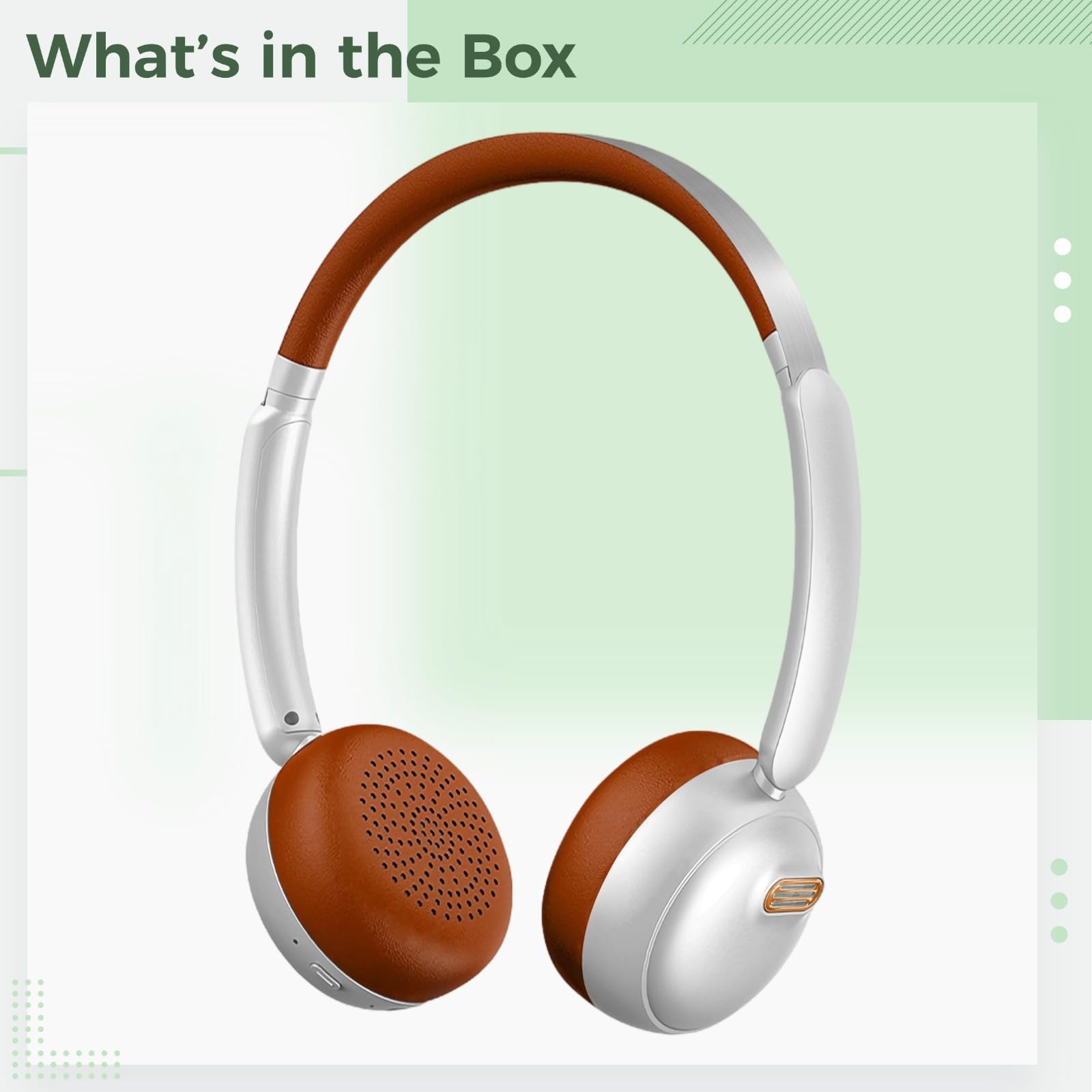 Auriculares inalámbricos, auriculares supraaurales retro marrones con cancelación activa de ruido, graves profundos para juegos y música, inalámbricos 5.3, tiempo de reproducción de 30 horas, diadema