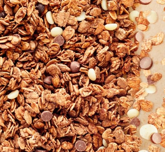 Granola XL-Set, Schoko-Granola mit Himbeeren, Früchte-Granola und dreifach Schokoladig, Reich an Ballaststoffen, Dose, 6 x 450g, 3 x 500g OneDayMore