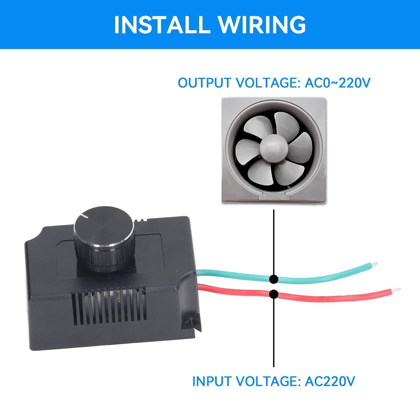 WF-850 Contrôleur De Vitesse De Moteur, AC 220V Régulateur Commutation De Contrôle Continu, Contrôleur Vitesse Ventilateur Variable, Régulateur Commutateur Commande Continu Pour Régulation (2000w)