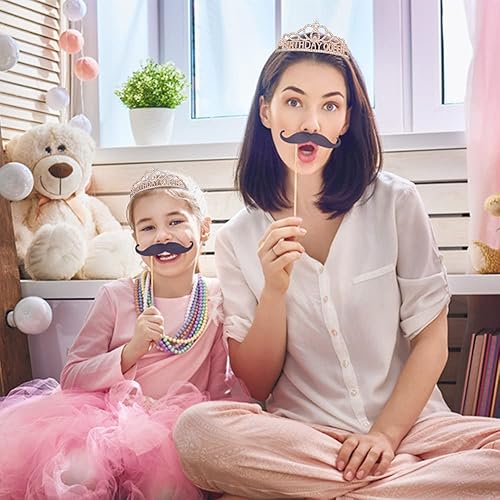 Miniatura 3 de Coronas de reina de cumpleaños para mujer, tiaras plateadas para niña