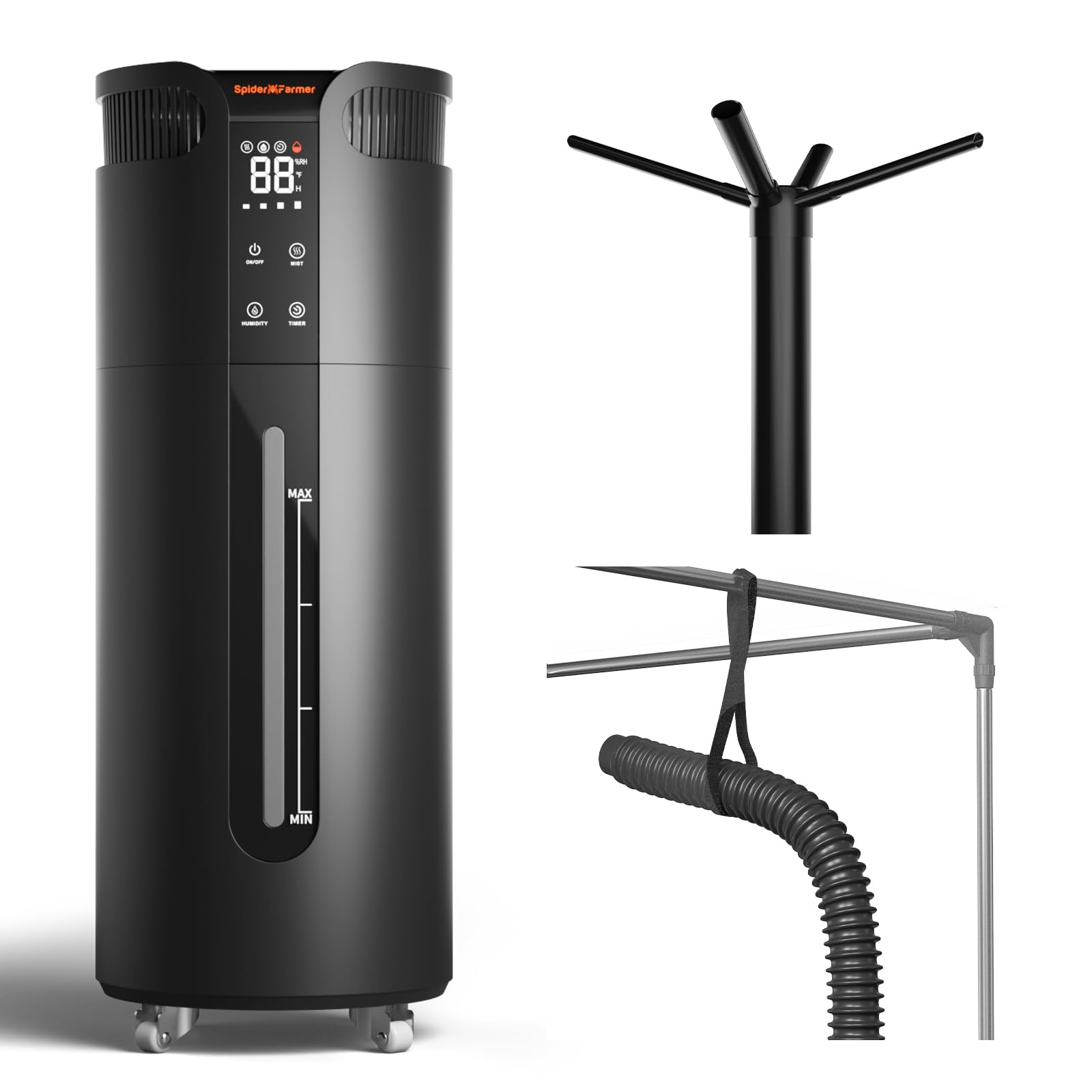 16L/4.2Gal Humidifier 1400ML/H Output for Grow Tent 2000 Sq.ft Large Room Plant Multi Extendable Hoses Splicing and Humidity Sensor Probe Cool Mist Quiet for Bedroom Greenhouse Indoor