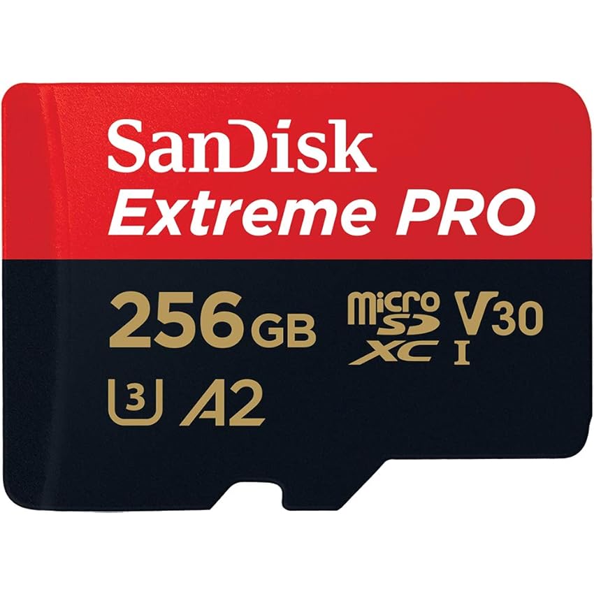 Immagine del prodotto SanDisk 256GB Extreme PRO scheda microSDXC + adattatore SD + RescuePro Deluxe, fino a 200 MB/s, con prestazioni app A2 UHS-I Class 10 U3 V30
