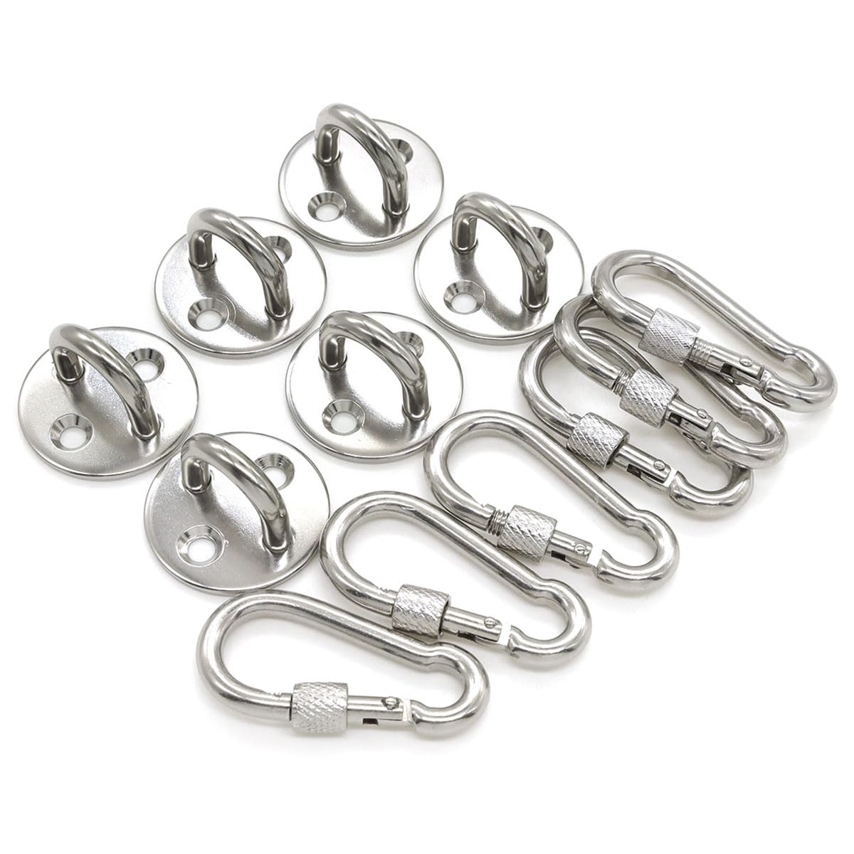 Stainless Steel Hooks - Pad Eye & Snap Hook Set -6 Stainless Steel Hooks - Pad Eye & Snap Hook Set -6