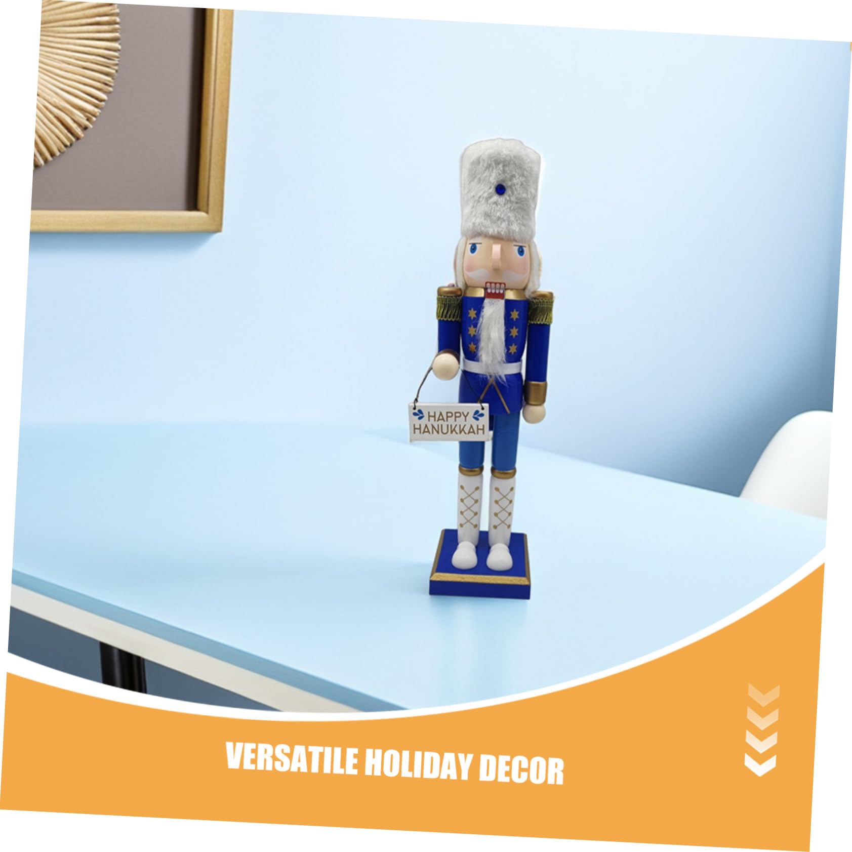 Cascanueces de Hanukkah Figura de Soldado de Decoración Tradicional de Madera para Mesa Adorno Festivo Judío para Fiestas Navideñas