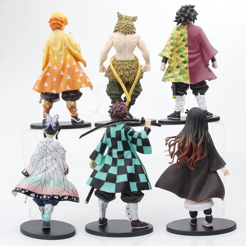 Image of Mini Action Figures, Multiple Character Collectible Set, Car Dashboard, Decoration and Cake Topper Toys for Fans 5-15 cm (Demon Slayer Big Size, 6 Pcs Set)