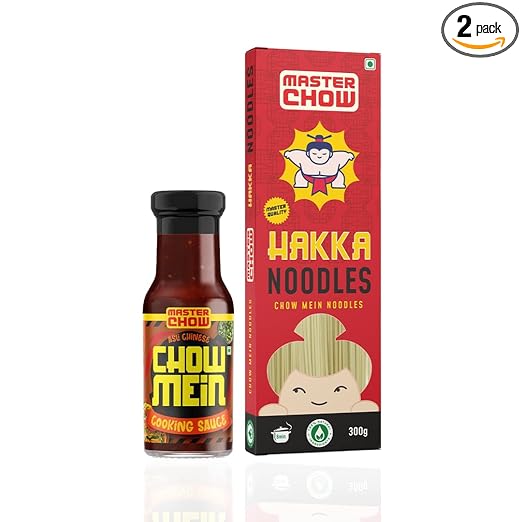 MasterChow Chowmein Noodle Pack: Indo-Chinese Chowmein Sauce with Hakka Noodles | All Natural Ingredients | Made in Small Batches | Get Street Style Chowmein in Just 10 Minutes