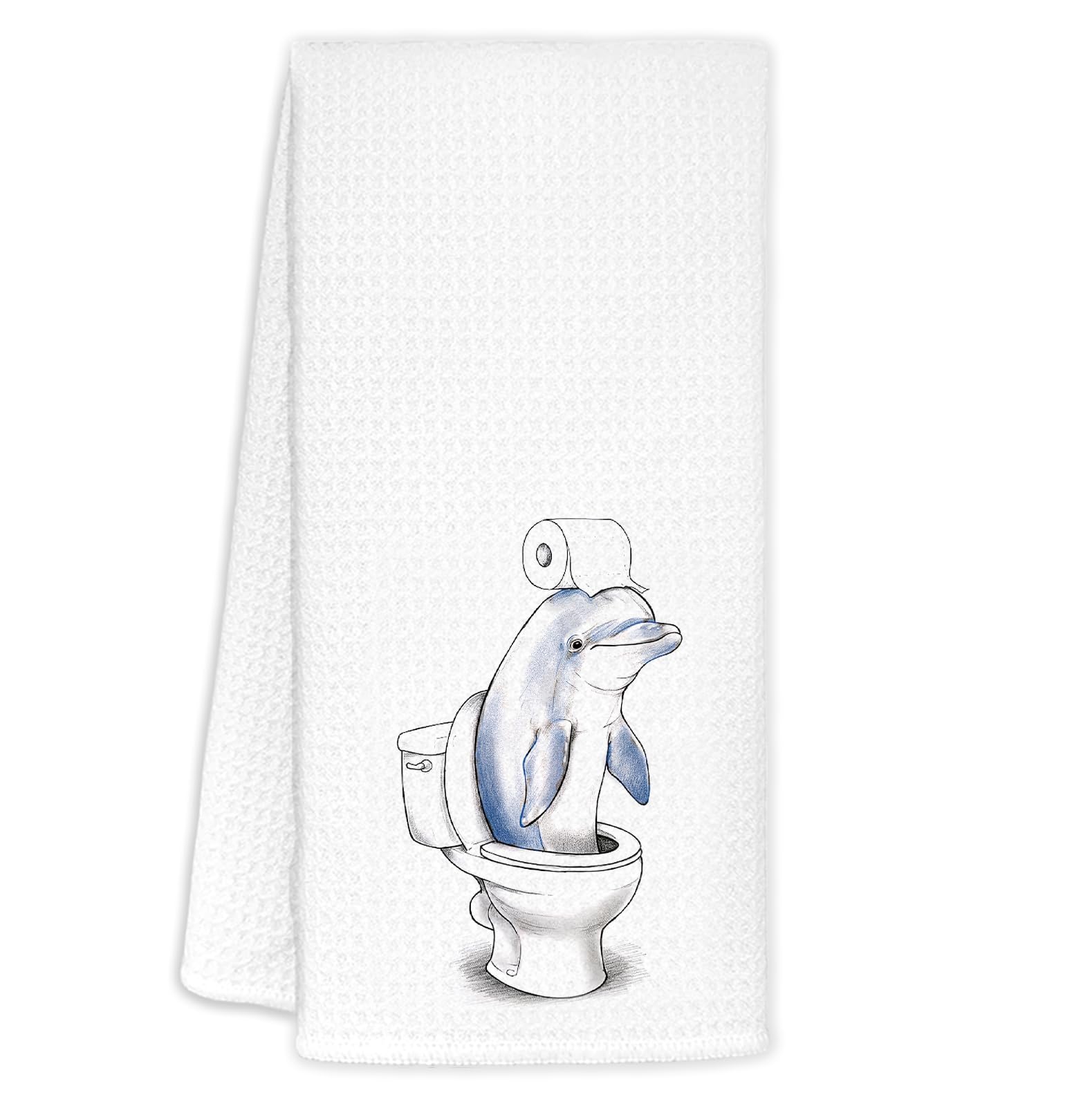 KRHFG Coastal Beach Hand Towels Decorative, Dolphin Bathroom Decor, Dolphin Gifts for Women Decorative Hand Towels Drying Cloth for Kids Toddler Bath