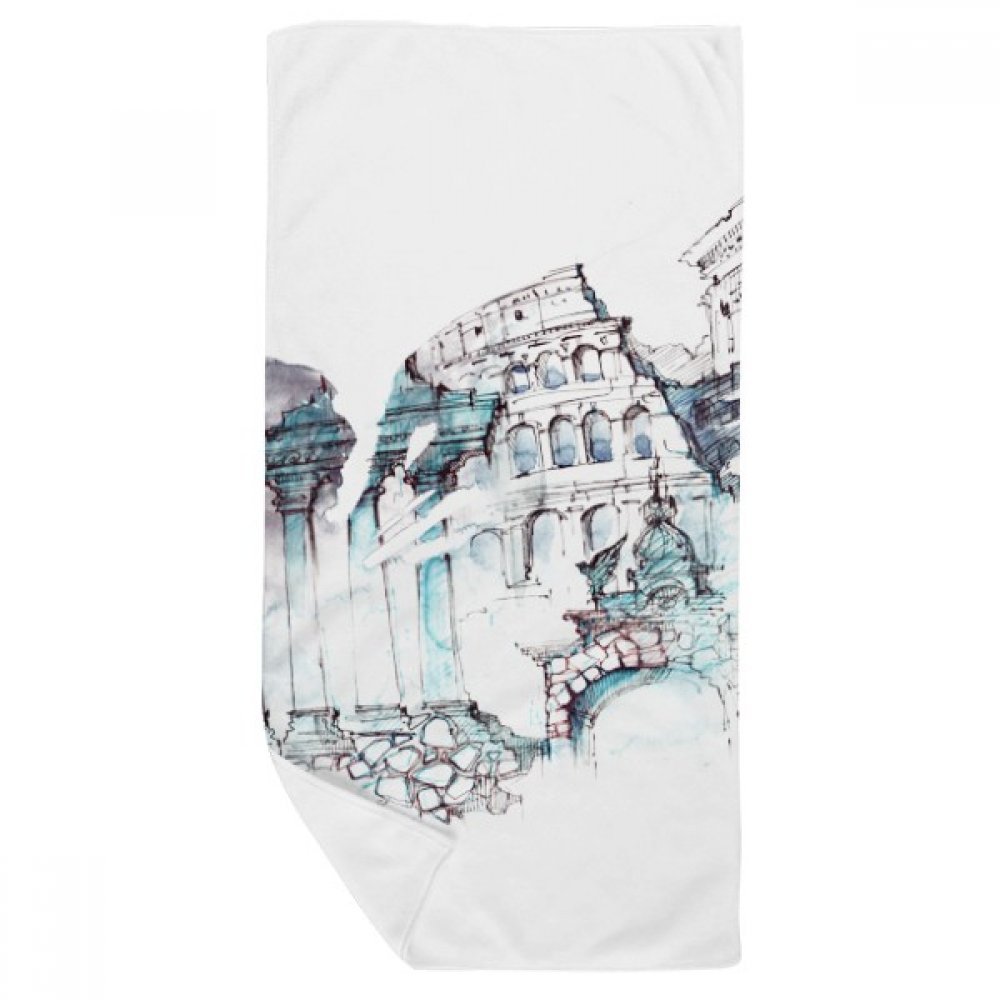 Serviette de bain Rome aquarelle 35x70cm pour décorer votre salle de bain
