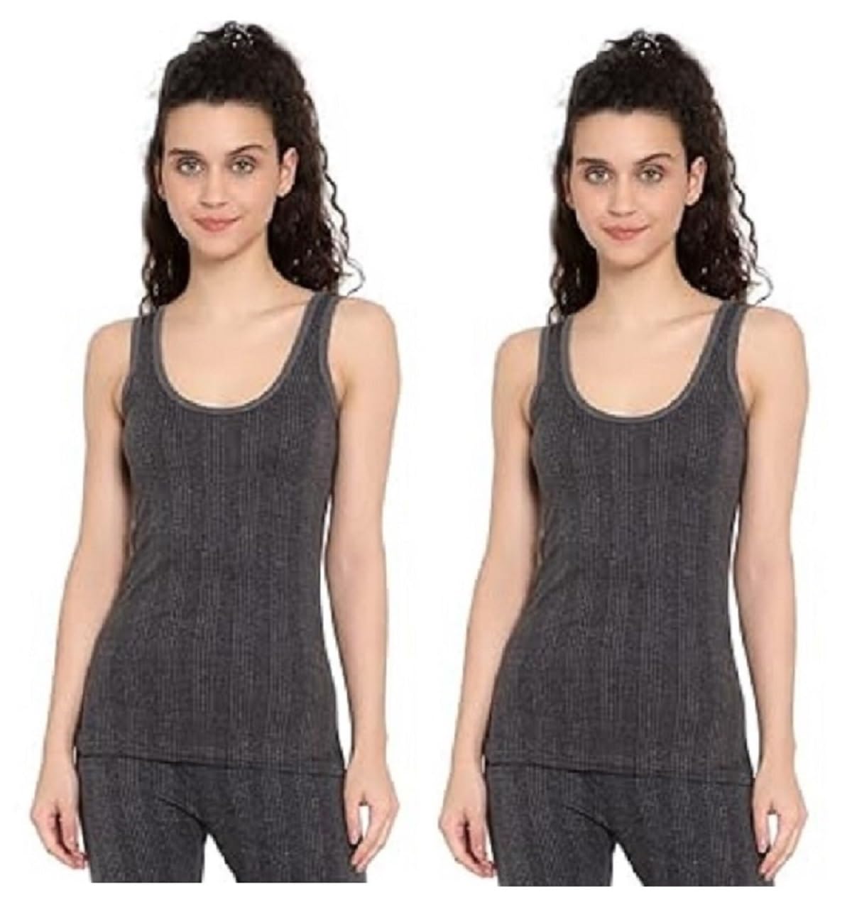 Pack of 2 Women's Thermal Winter Wear Camisole Top| Sleeveless Thermal Top for Women (Color- Charcoal)-image-31