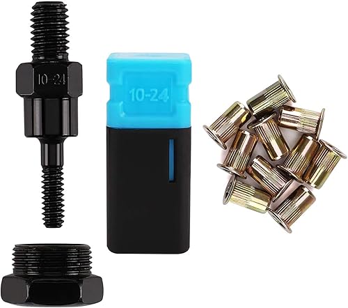 Miniatura 16 de Juego de herramientas de remache M10 y 10 tuercas de remache, pieza de repuesto para remaches, juego de accesorios de herramientas Nutsert