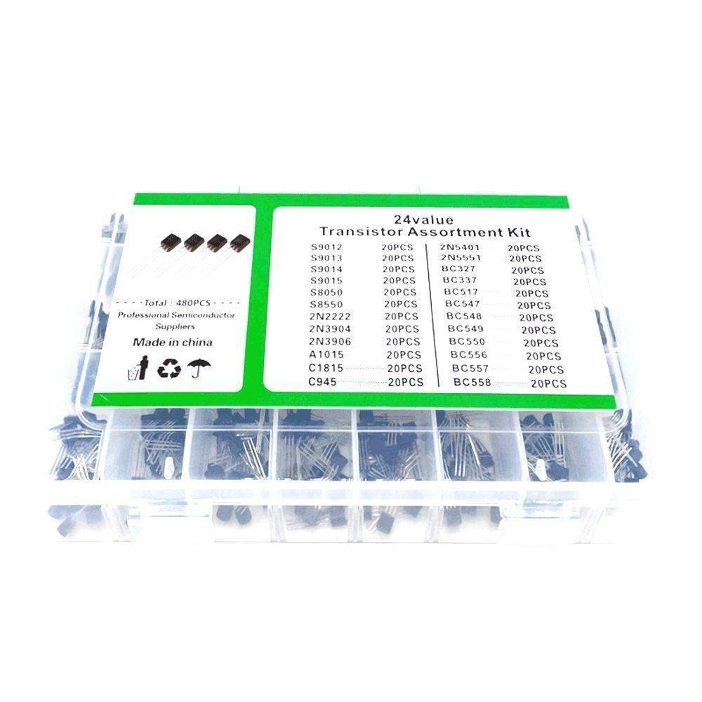 24values ​​x20pcs PNP/NPN Set di kit di transistor a commutazione di corrente for amplificatore a bassa e bassa frequenza ad alta e bassa frequenza S9012-15 S8050 2N2222 interruttore elettronico