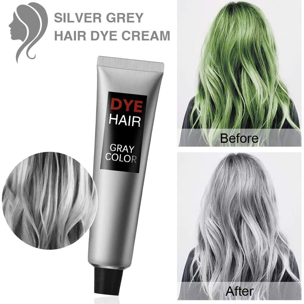 100ml Unisex Smokey Grey Permanent Hair Dye Gel Long lasting Hair Dye