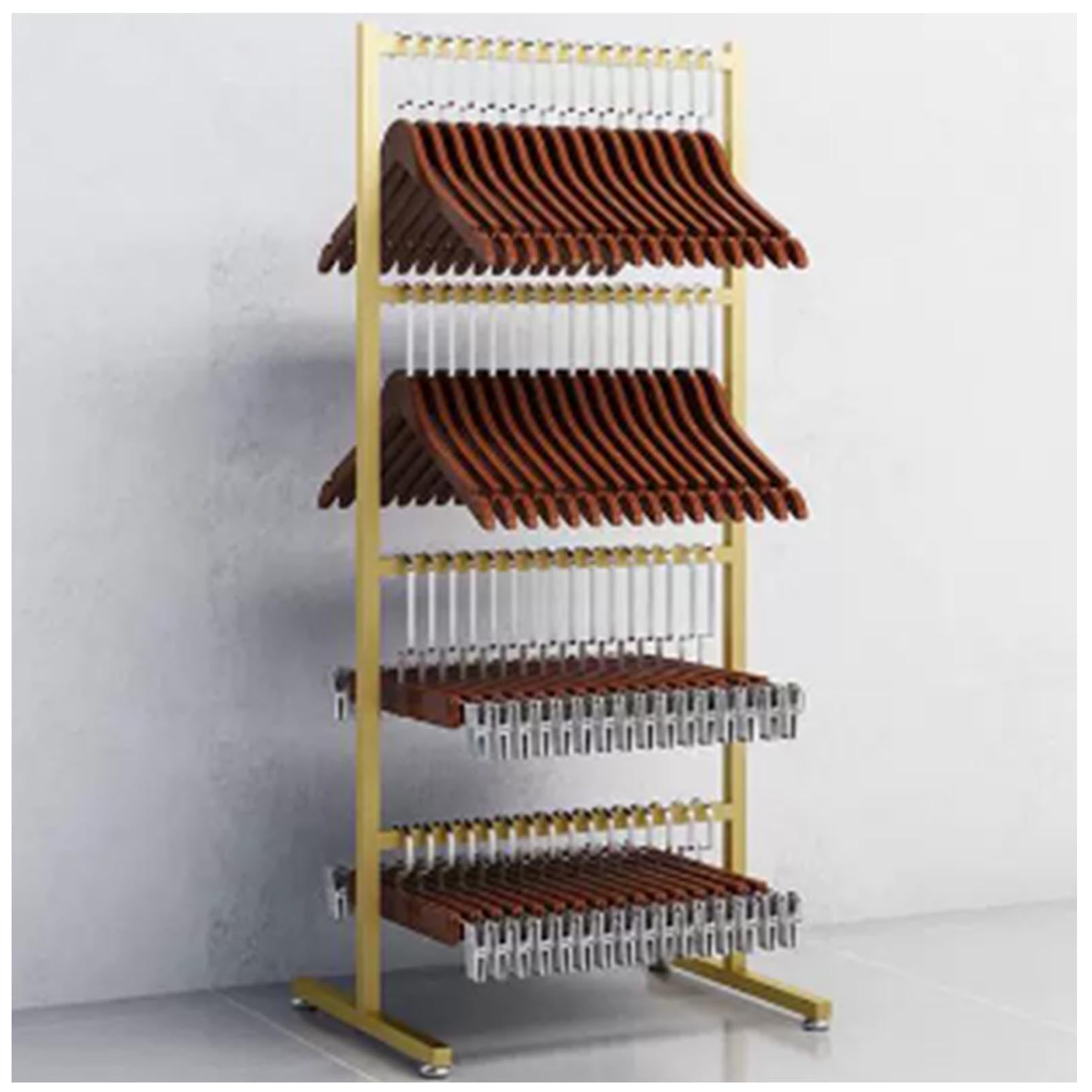 Hanger Stacker Cart Clothes Hanger Storage Rack, Movable Hanger Holder with 4 Wheels for Shopping Mall/Specialty Store/Laundry Room - Multifunctional Towel Scarf Pants Rack Stand