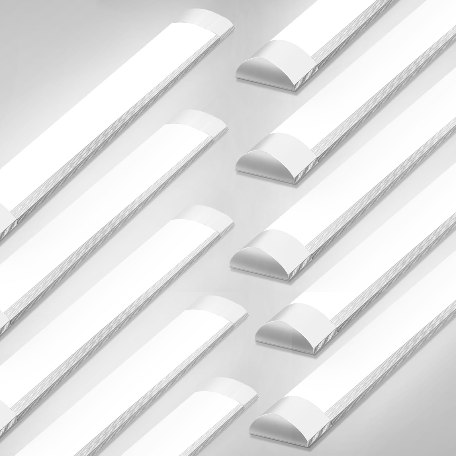 Viugreum 10 Packs 4FT LED Batten Light 40W, 115cm Office Ceiling Tube Lights, 6000K Cold White, 180 °Beam Angle, Low Profile Ceiling Light Strip for Living Room, Workshop, Kitchen, Garage, Warehouse — image 1