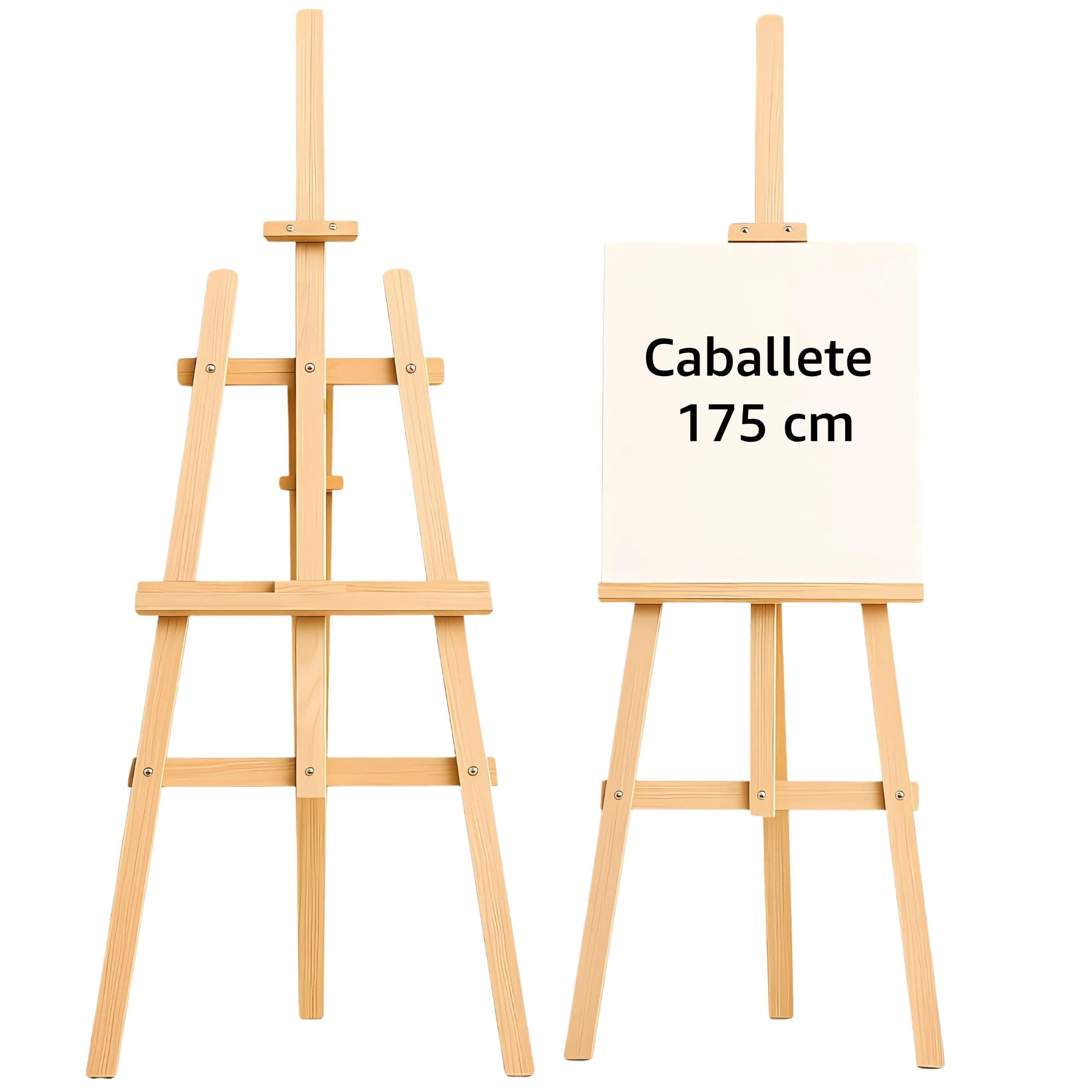 Caballete pintura de madera 175 cm - Caballetes plegables y regulables en altura para pintar Soporte para lienzo ideal para artistas pintura y tableau de boda Perfecto para niños y adultos