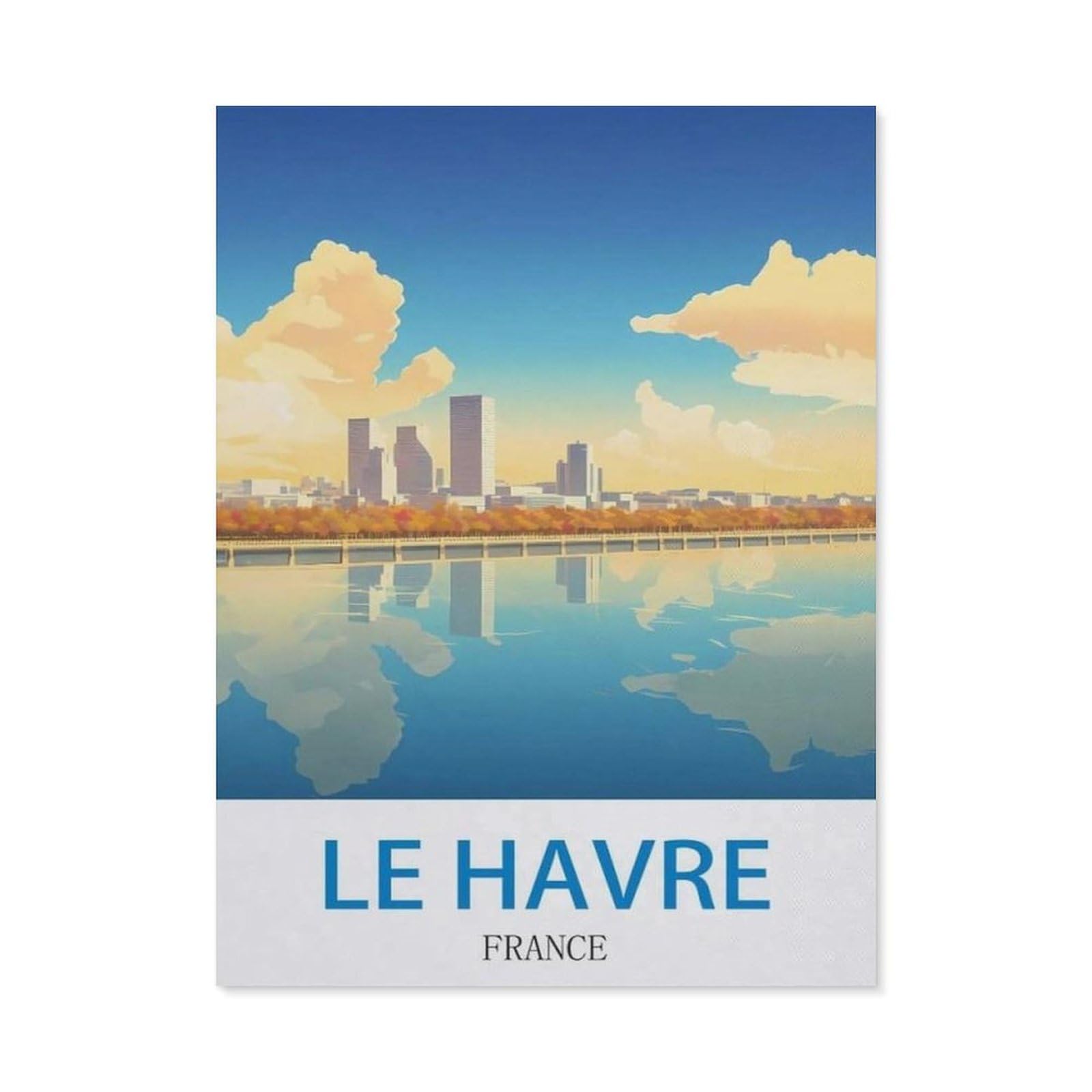 YYHMKBYY，Le Havre France，Jigsaw Puzzles for Adults 1000 Piece, Classic Puzzle Teens Boys Girls Puzzles Sturdy Tight Fitting Pieces,Letters On Back for Ideal Challenging And Gift（38x26cm）-P95