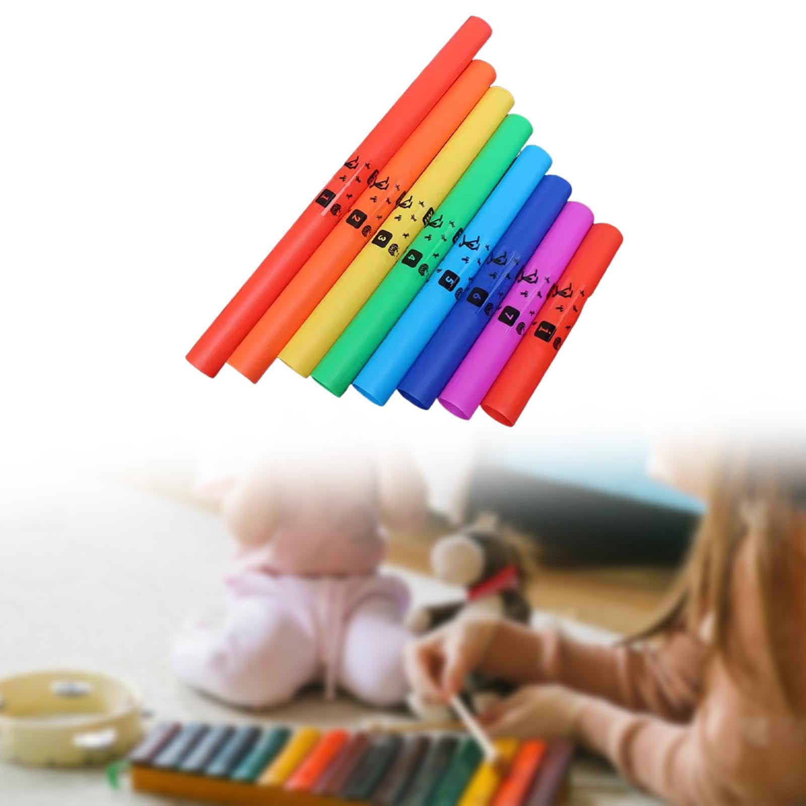Oshhni Tubos de música Instrumentos en el aula Tarray Learning Herramientas de enseñanza 8 tonos Tubo de sonido Set de 8 para niños pequeños preescolar, Sin Cuerda