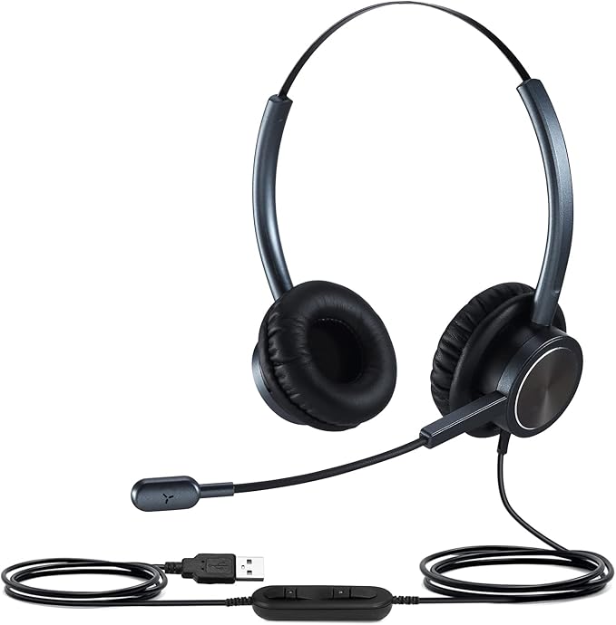 USB PC Headset for Zoom Conferencing, PC Video Call Headset with Mute