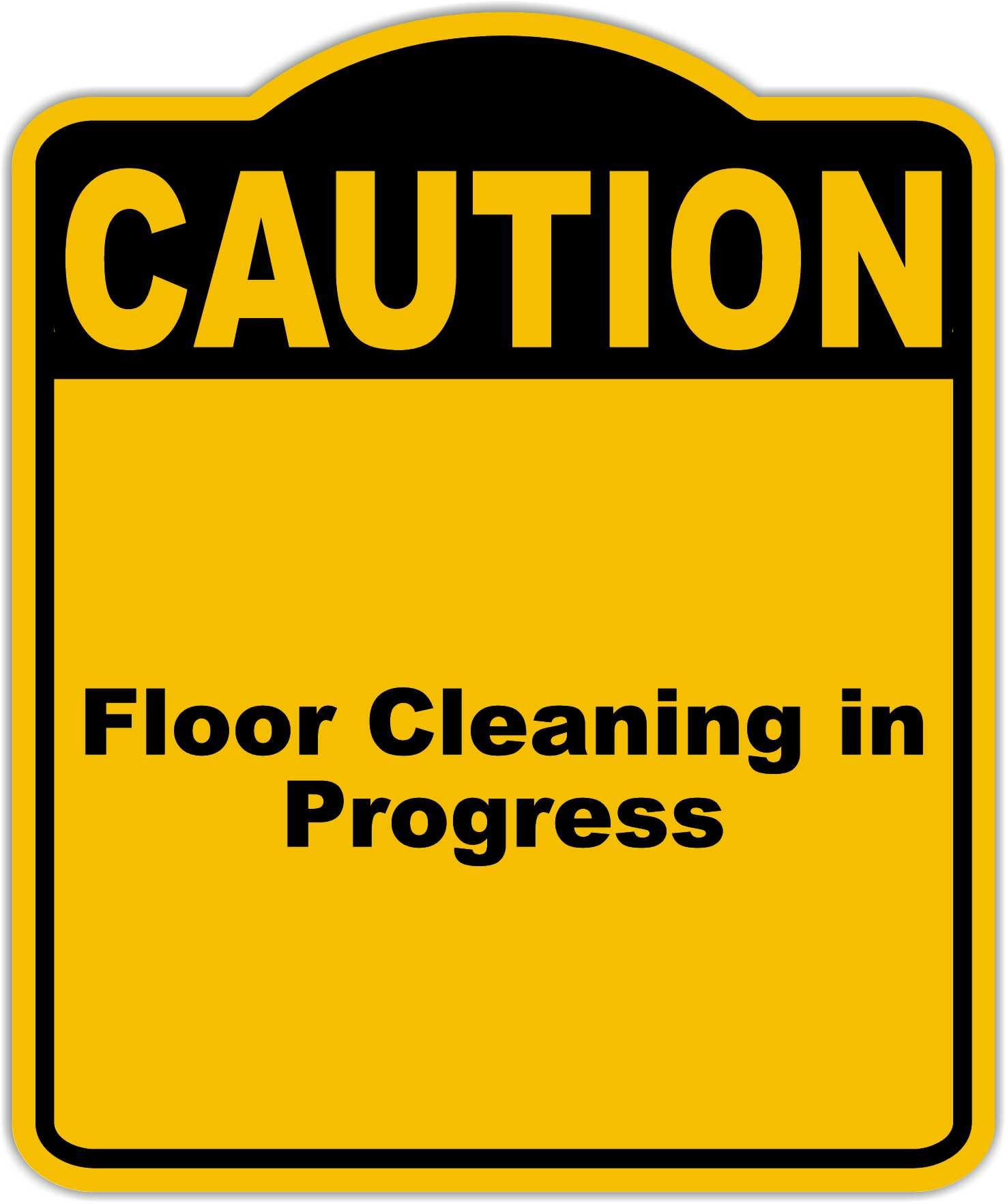 Floor Cleaning in Progress Caution Yellow Black Aluminum Composite Sign 20 x 24 inches