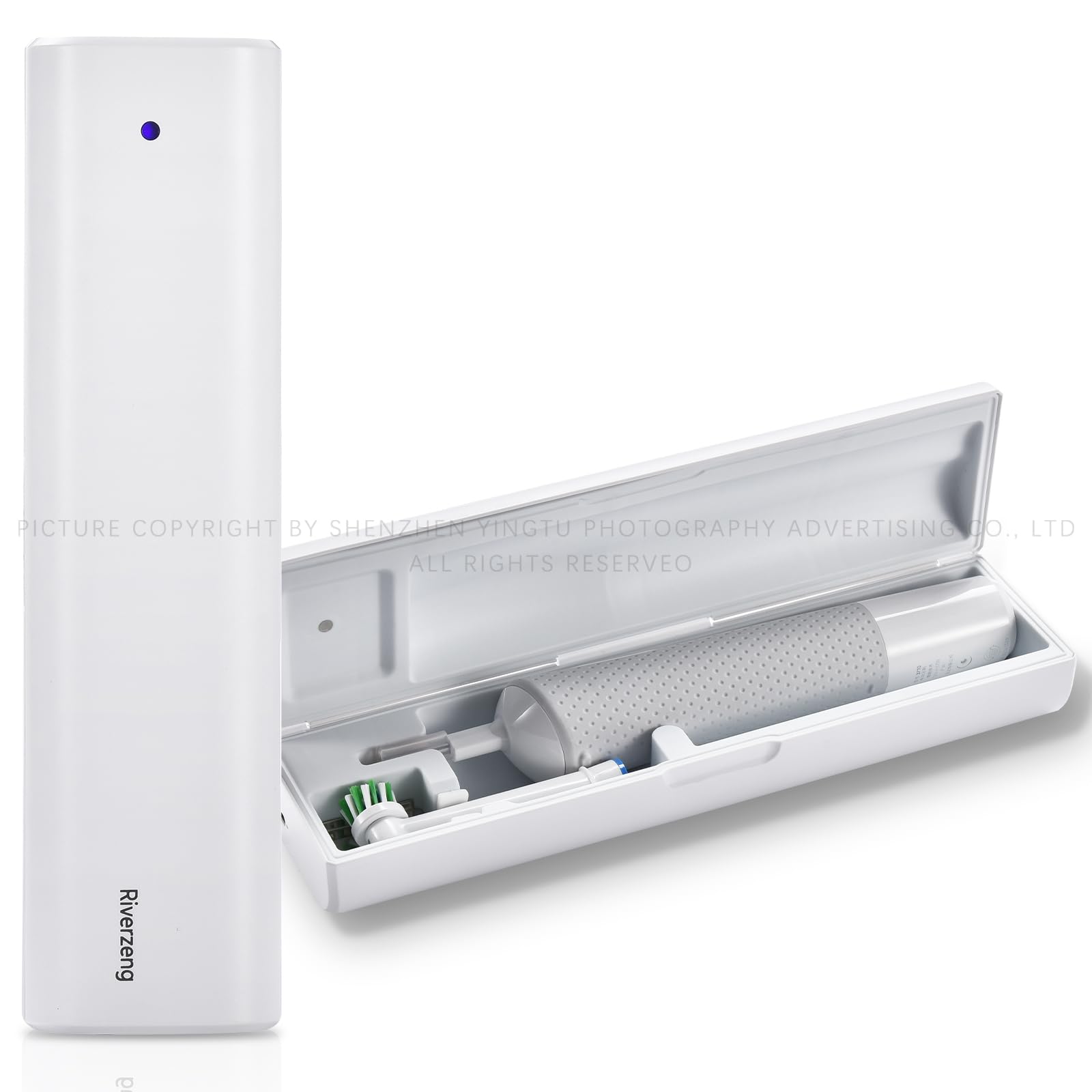 Portable Electric Toothbrush Case, Rechargeable Travel Home Toothbrush Cleaner Case Fits for Oral-B/Oral-B Pro/Philips Sonicare etc Most Electric Toothbrush and Minority Manual Toothbrushes (White)