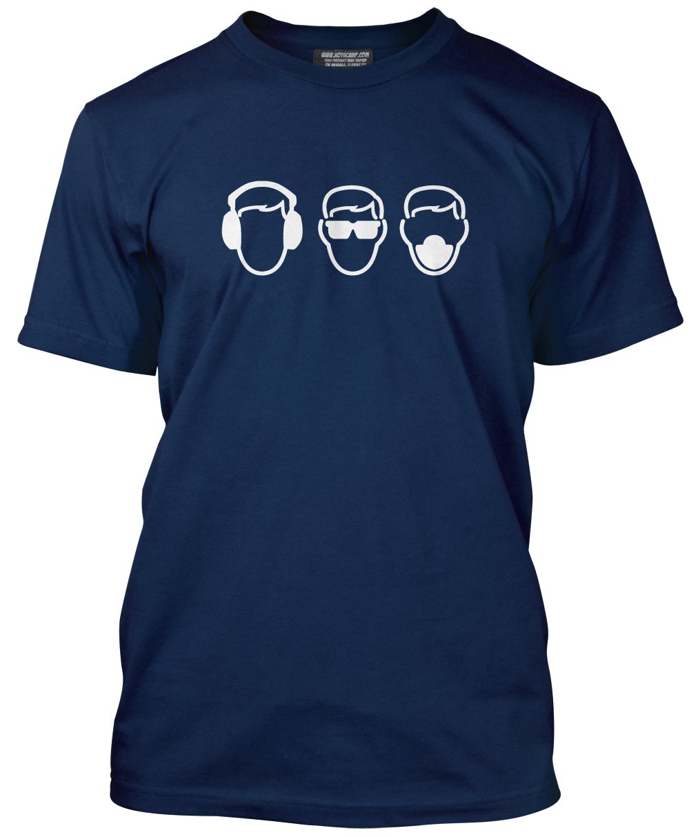 HotScamp Three Wise Health and Safety Men's Unisex T-Shirt - Navy XXX-Large