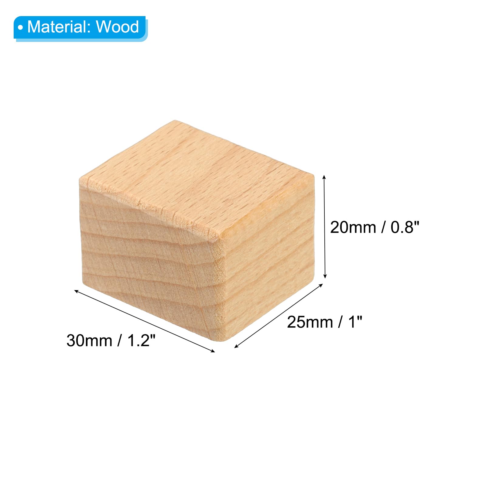 PATIKIL 30x25mm Blank Wood Rubber Stamp Mounts - Image 2