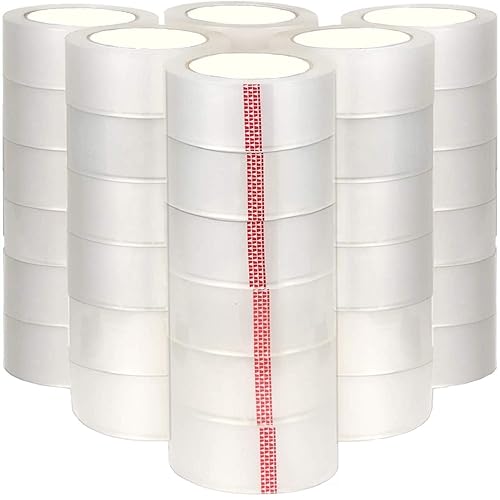 MMBM - Cinta de embalaje transparente, 2 pulgadas x 100 yardas, 36 rollos, 1.6 mil, núcleo de 3 pulgadas, cinta de embalaje para recarga de