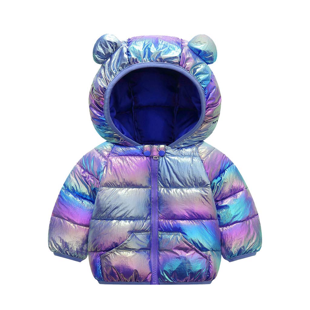 Wakeu Baby Girls Boys Winter Jacket Snowsuit Kids Windproof Hooded Trench Coats Windbreaker Outwear Zipper Up