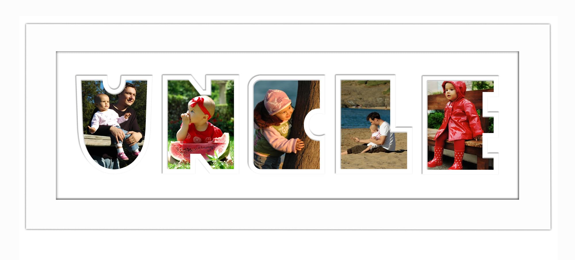 Photos In A Word White Frame White - White Mount Uncle Photo Frame Word Name Photo Frame (White Frame White - White Mount)