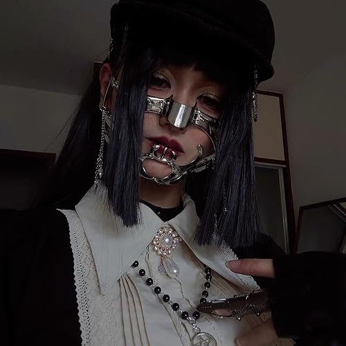 Miniatura 5 de Máscara mecánica punk para mujeres y hombres, Halloween, fiesta, baile de graduación, máscara de metal, máscara de cosplay, joyería de Halloween,