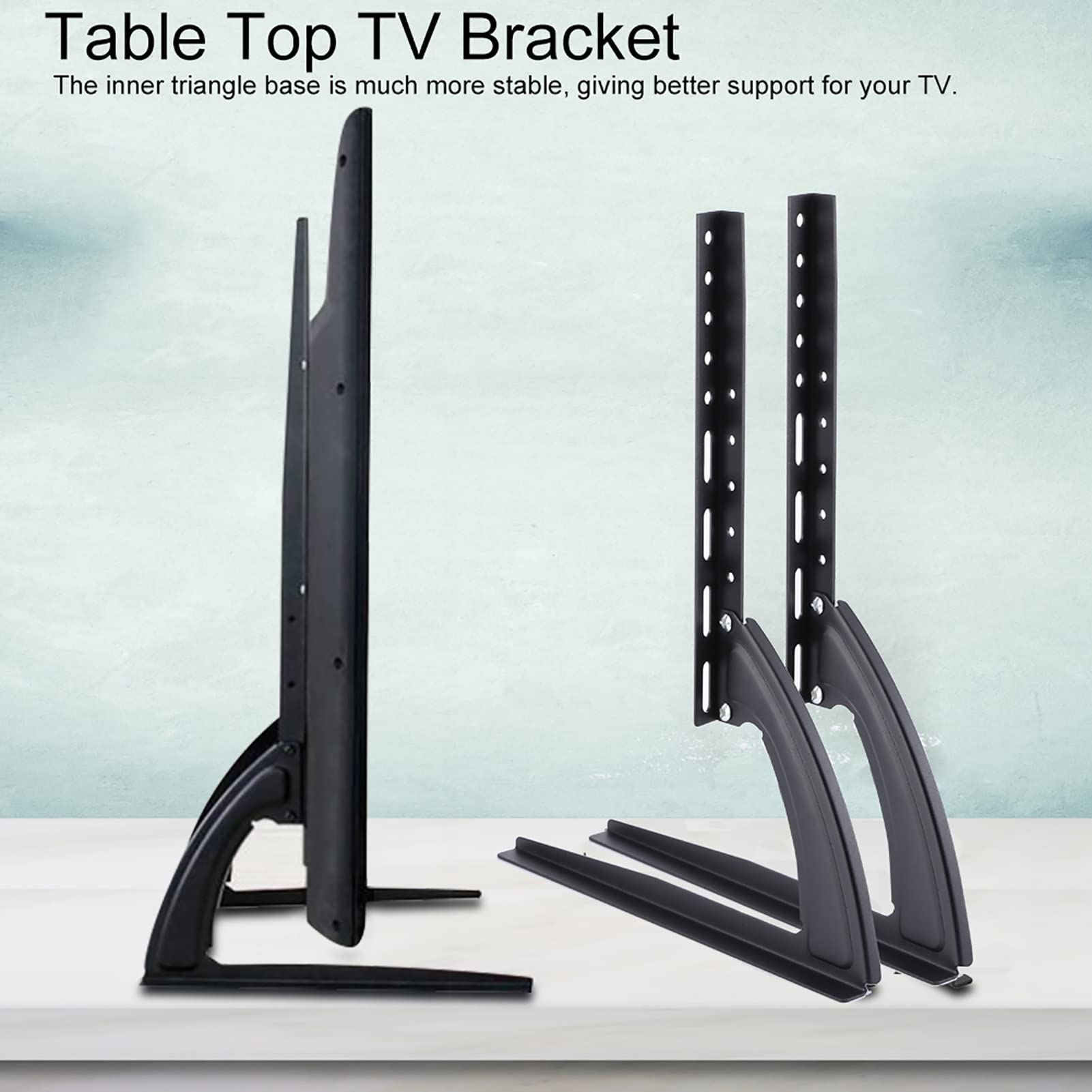 Patas universales para TV, soporte universal para TV de sobremesa, soporte para TV, soporte de acero para TV, soporte para TV, soporte para TV, pedestal para fijar firmemente el monitor de pantalla