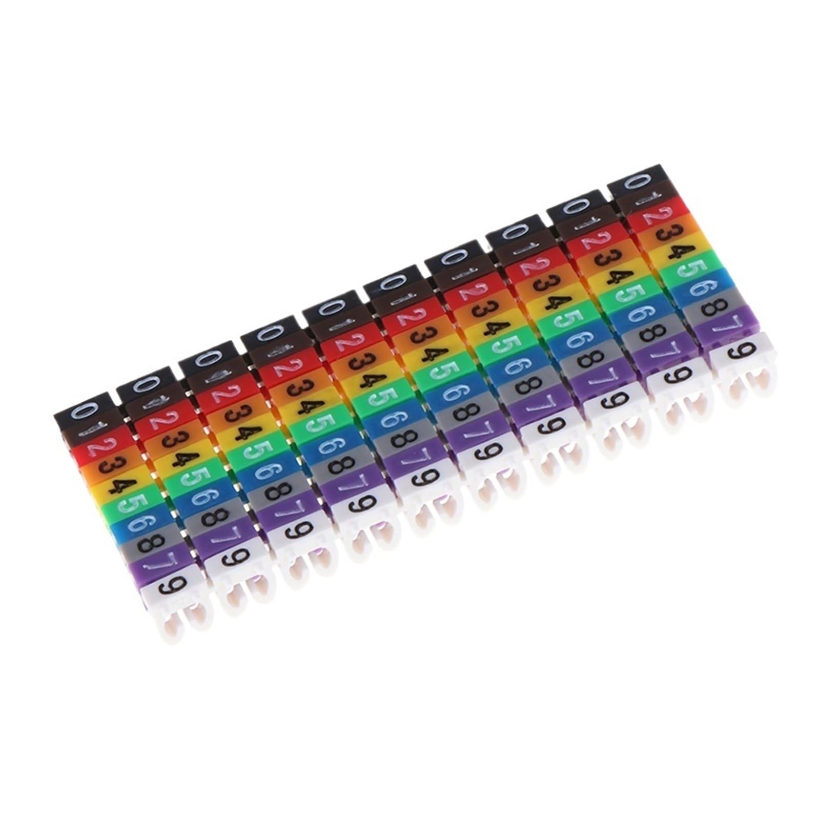Wdsbznb One Color Cable Tags 100/150Pc Cable Marker Colourful C-Type Number Tag Label For 2-3Mm Wire 1.5Mm², 2., 4Mm², 6Mm² Box(Length 8.3Cm)