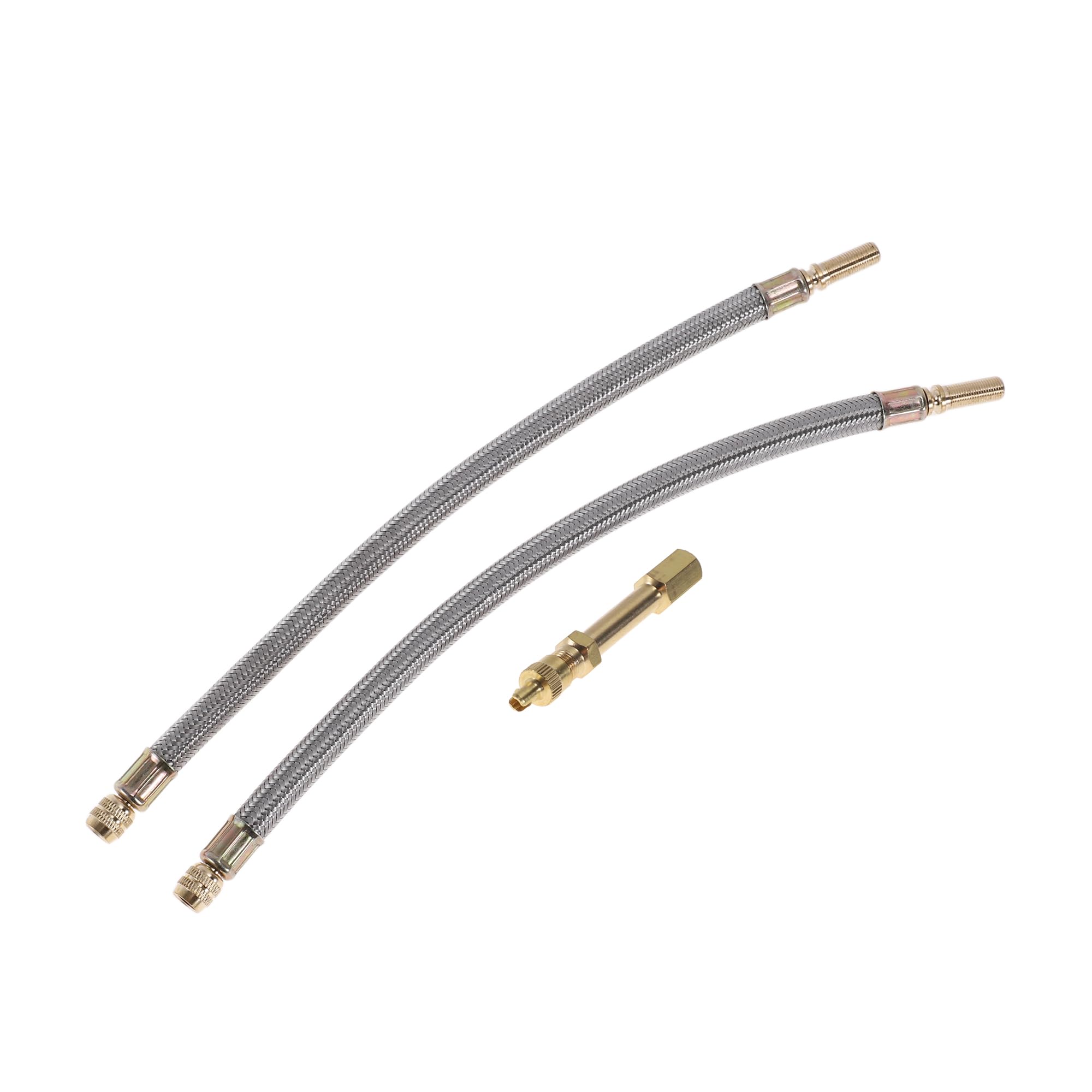 Partuto 1 Set 180 Dergee Copper Tire Valve Extension with Flexible Stainless Steel 300mm Tyre Valve Stem Extender for Car Motorcycle RV Truck Bike