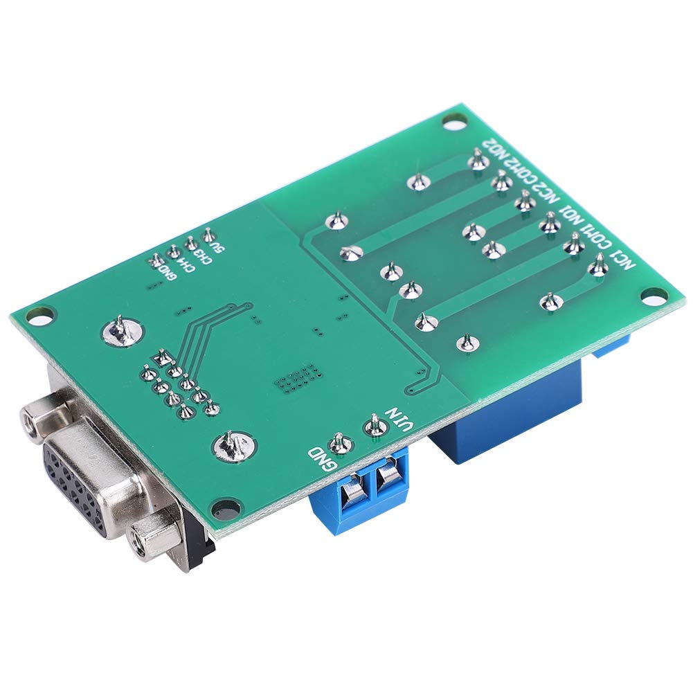 Módulo Relé DC 12V 2 Canales con Interfaz DB9 Protocolo UART RS232 Placa de Control Remoto para Circuito