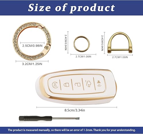 Miniatura 9 de Compatible con funda para llavero Ford con cordón para llavero, carcasa de TPU suave de repuesto para Ford C-Max Edge Escape Expedition Explorer