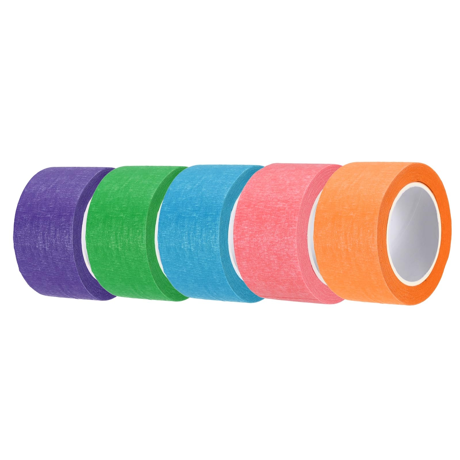 sourcing map 5pcs 30mm x 10 Meters Colored Masking Tape Universal Crepe Paper Colorful Masking Painter Tape for Art Drawing DIY Handcraft Sealing, Blue Purple Pink