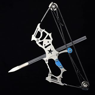 Mini Archery Bow Set Mini Compound Bow Mini Hunting Bow Metal Material Catapult RH/LH for Hunting Shooting Practice Archery Entertainment Fun