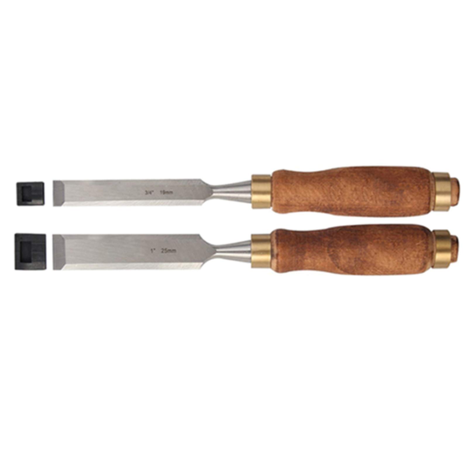 Outils de Sculpture sur Bois, Jeu de Ciseaux à Bois de qualité supérieure, avec poignées en Bois et Lames en manganèse chromé à extrémité Marteau for Le Travail du Bois