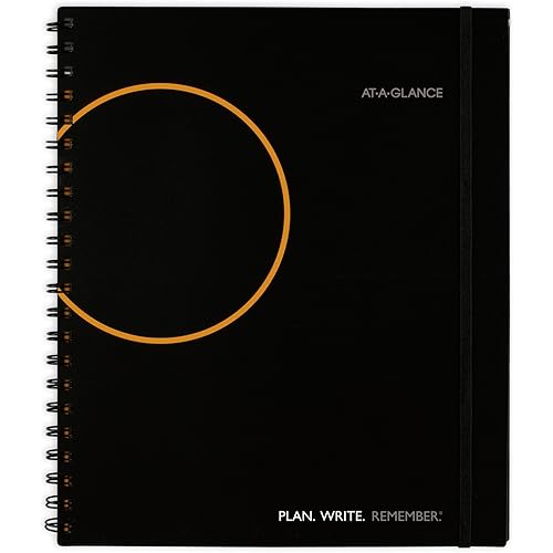 AT-A-GLANCE Planning Notebook, 8-1/2" x 11", Large, Undated with Reference Calendars, Plan. Write. Remember., Black (7062090525)