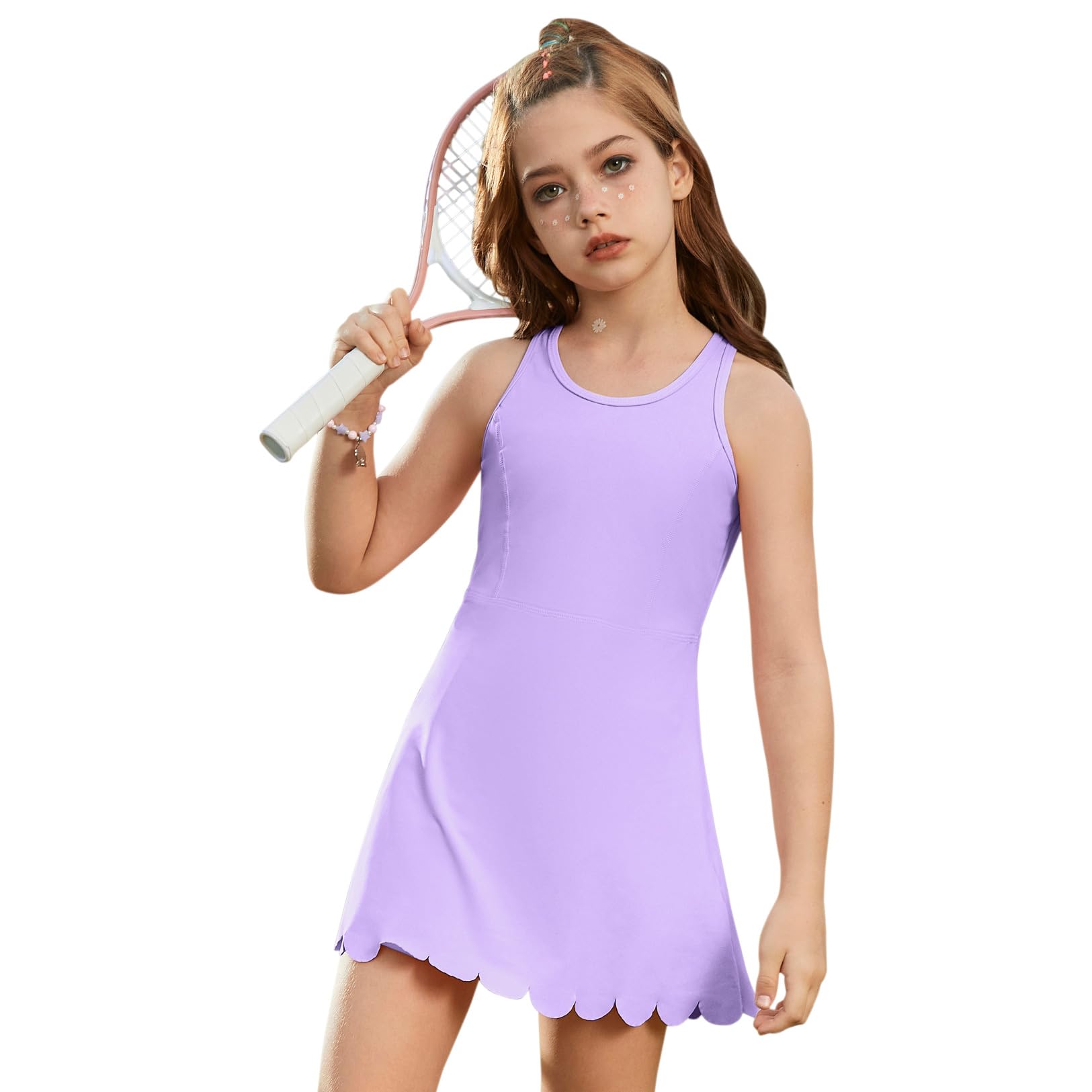 Girls Tennis Dress with Detachable Bra and Shorts