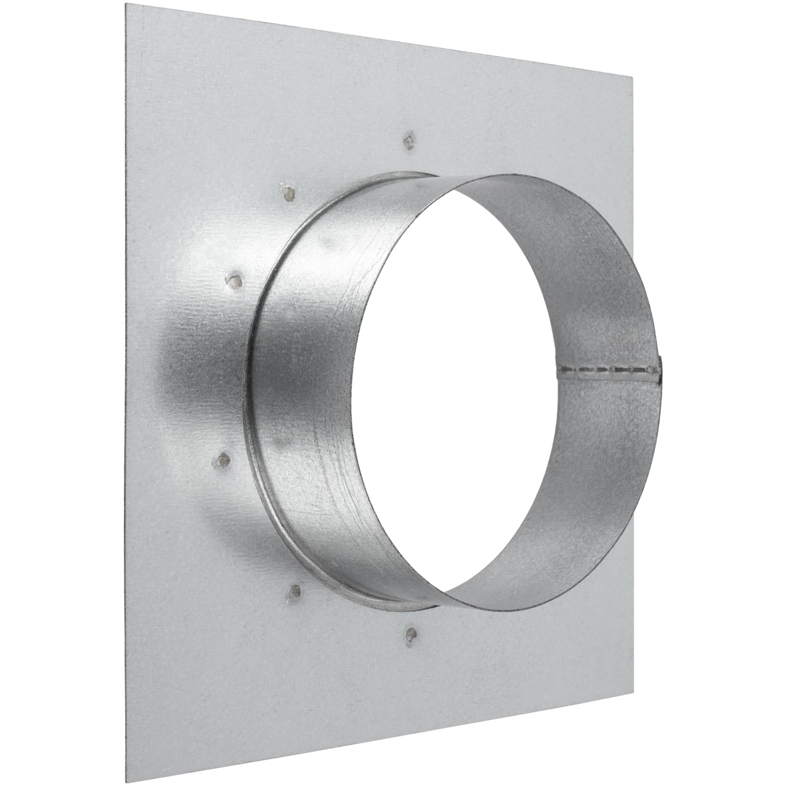 Vent Systems 125 mm Kanal Anschlussflansch mit quadratischer Zapfen-Wandplatte – Trockner Entlüftungsadapter und Montageplatte – ideal für nahtlose HVAC-Kanal-Verbindungen, Abluftventilatoren