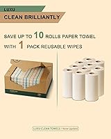 Vista 6 de LUXU Toallitas de limpieza reutilizables, paños reutilizables multiusos secos, 60 unidades, paños de limpieza reutilizables resistentes, toallas
