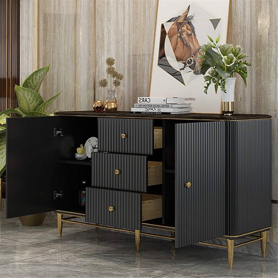 Amazon.co.jp: サイドボードモダンキャビネットドアと2つの